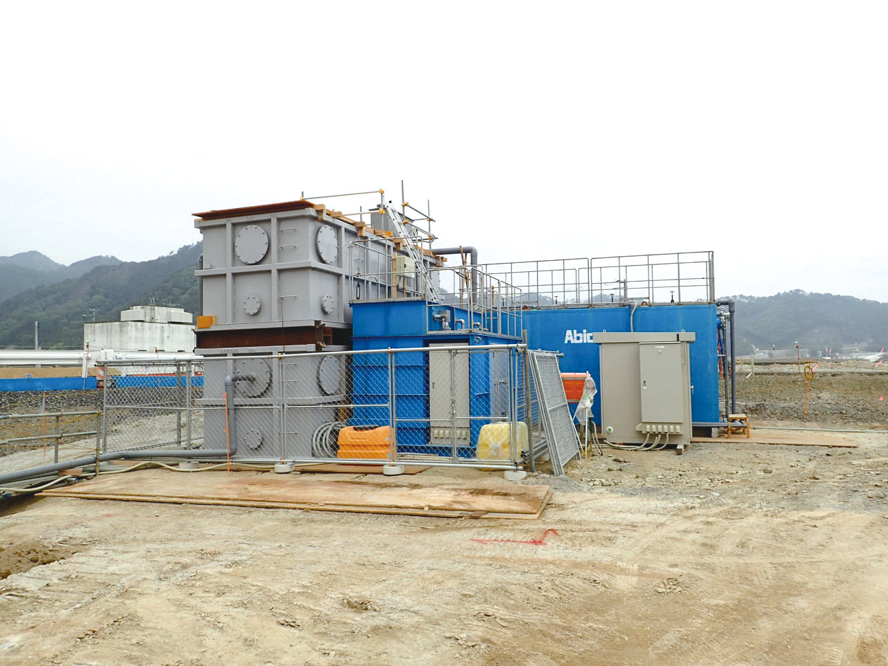 釜石市U町 被災下水道施設建設工事中の仮設処理