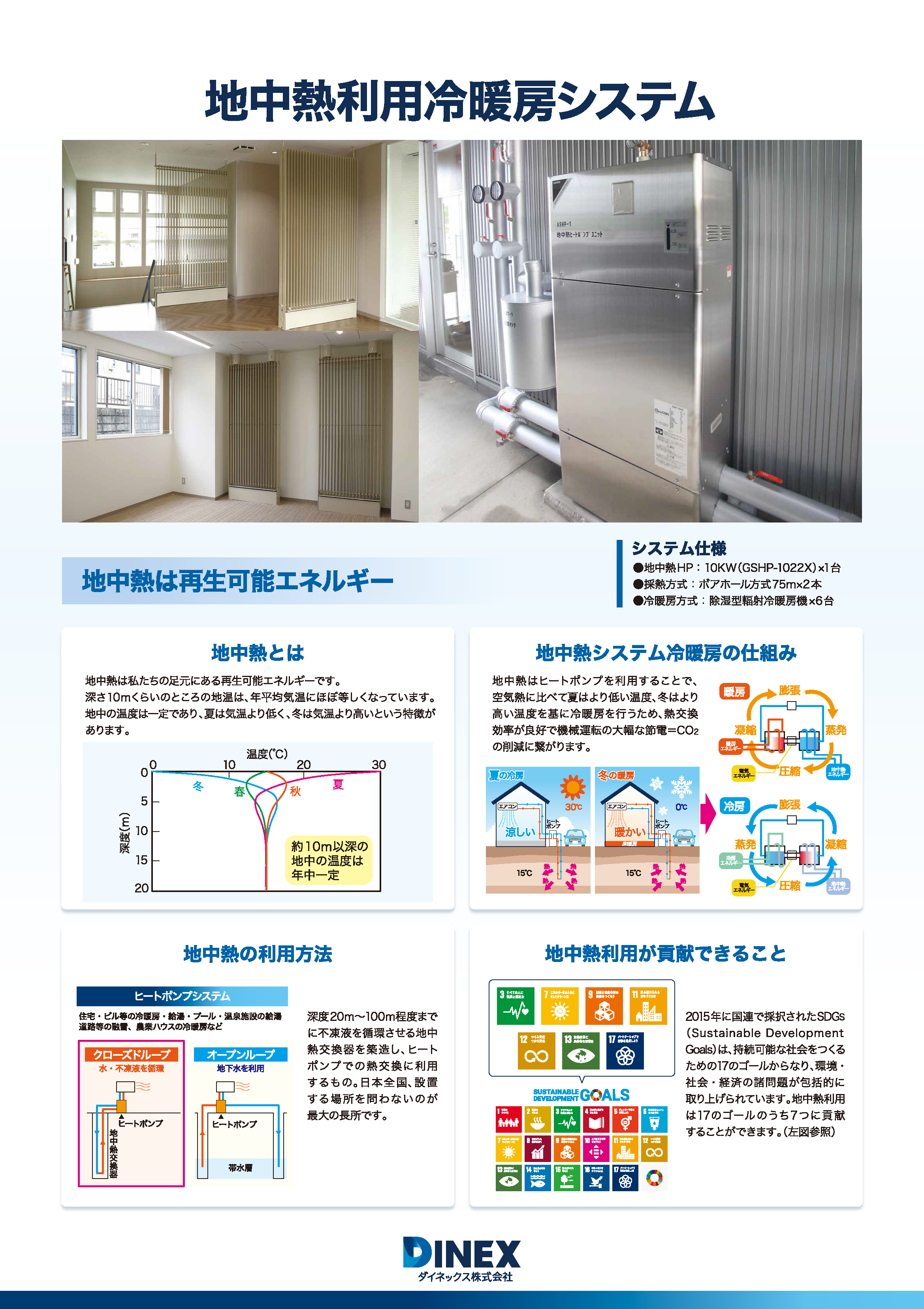 地中熱利用冷暖房システム(本社社屋機能紹介パネル)